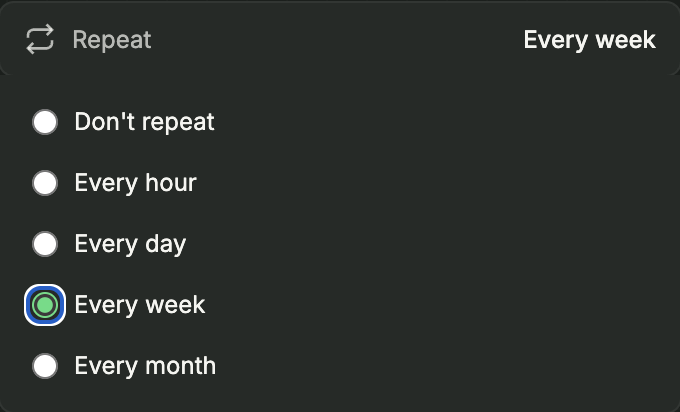 Recurring Reminders screenshot
